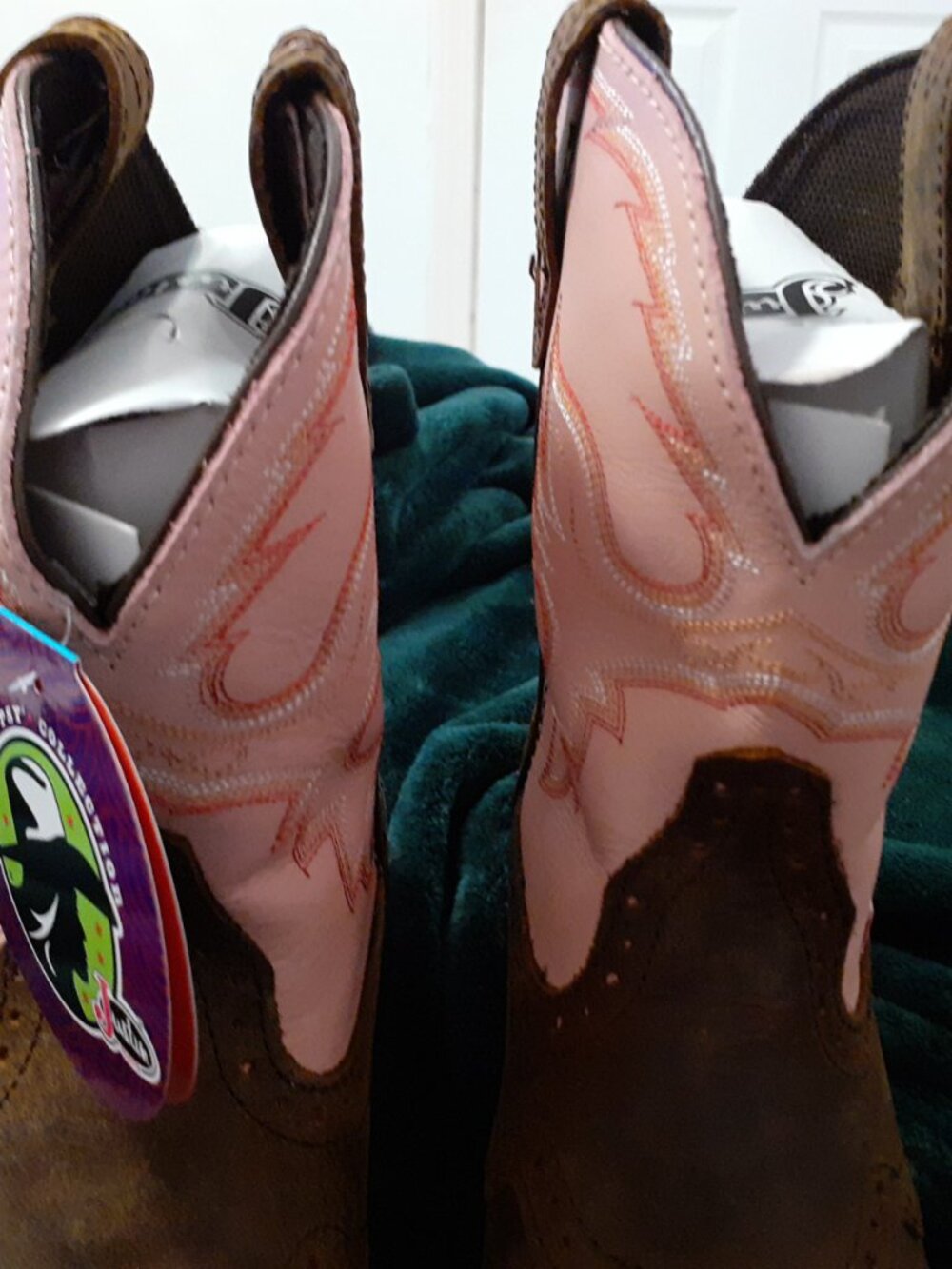 JUSTIN BOOTS GYPSY LEATHER ROUND TOE COWBOY BOOTS PINK NEW W TAGS, BEAUTIFUL - Picture 5 of 12